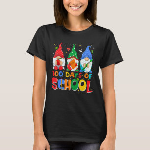 Funny Gnome 100 Days Of School Gnomes Teacher Stud T-Shirt