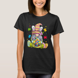 Funny Gnome Autism Awareness Happy Easter Day Bunn T-Shirt