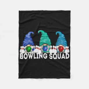 Funny Gnome Bowling Squad For Family Cute Bowling Fleece Blanket