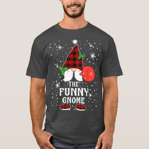 Funny Gnome Buffalo Plaid Matching Family Christma T-Shirt