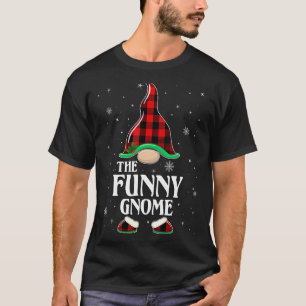 Funny Gnome Buffalo Plaid Matching Family Group Ch T-Shirt