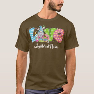 Funny Gnome Bunny Love Registered Nurse Easter Chr T-Shirt