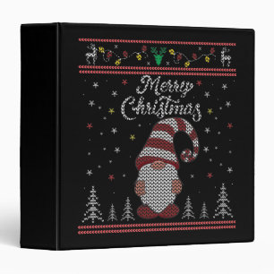 Funny Gnome Merry Christmas Binder