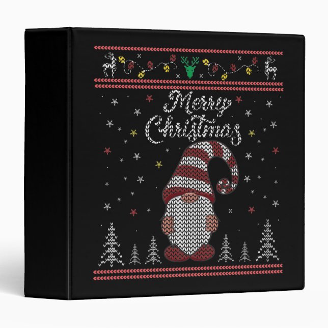 Funny Gnome Merry Christmas Binder (Front/Spine)