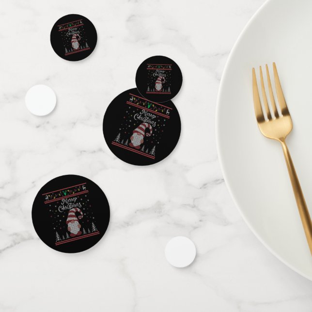 Funny Gnome Merry Christmas Confetti (Group)