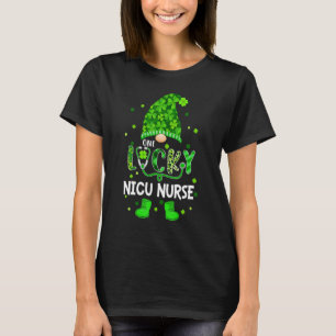 Funny Gnome One Lucky NICU Nurse St Patricks Day S T-Shirt