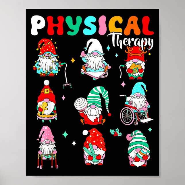 Funny Gnome Physical Therapy Pt Physical Therast C Poster (Front)