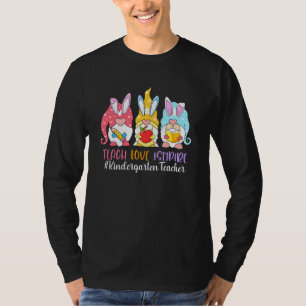 Funny Gnome Teach Love Inspire Kindergarten Teache T-Shirt