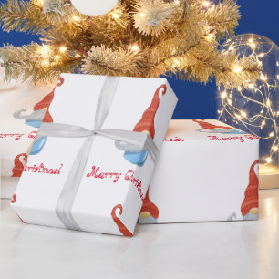 Funny gnome wrapping paper