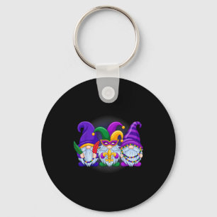 Funny Gnomes Carnival Beads Party Mardi Gras For W Keychain