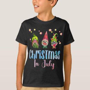 Funny Gnomes Christmas in July watermelon Christma T-Shirt