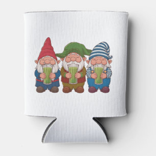 Funny Gnomes Holding a Matcha Drink Magical Can Cooler