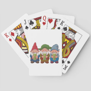 Funny Gnomes Holding a Matcha Drink Magical  Playing Cards