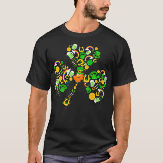 Funny Gnomes Lucky Shamrock Funny Beer Happy St Pa T-Shirt