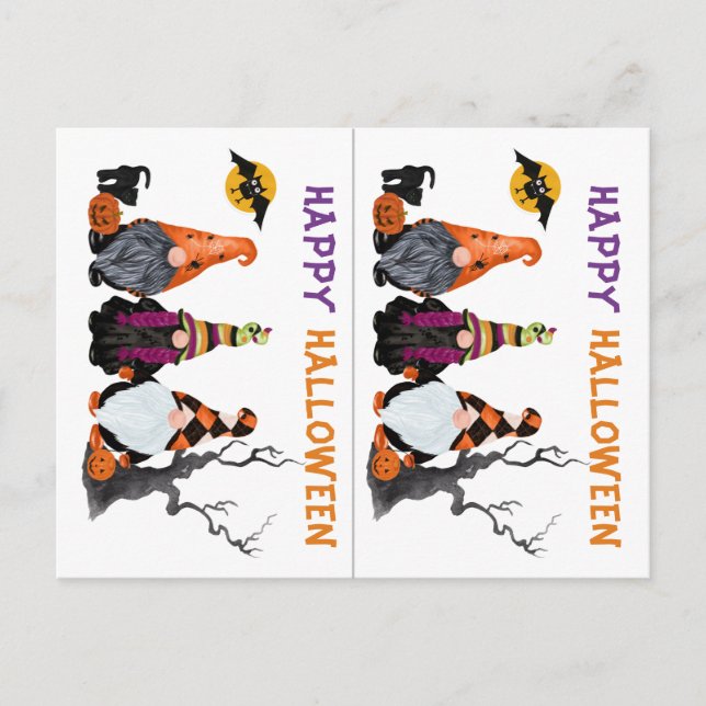Funny Gnomes School Party Halloween Card (Front)