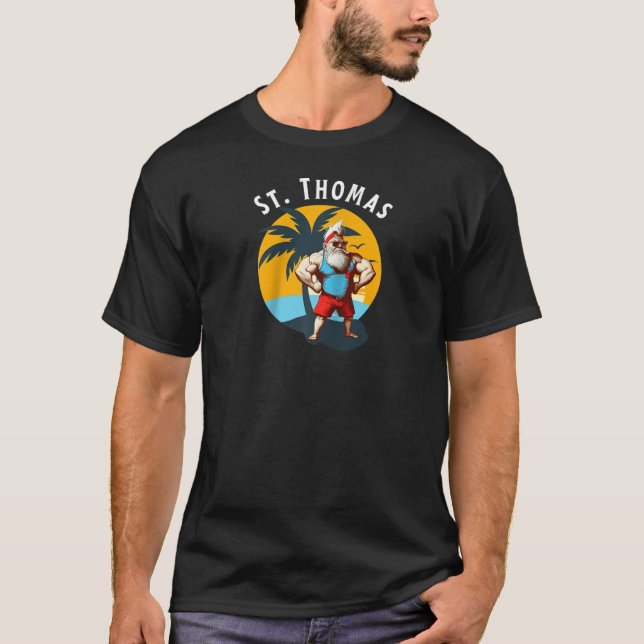 Funny Gnomes St Thomas Retro Buff Gnome Birthday V T-Shirt (Front)