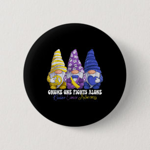 Funny Gnomies Bladder Cancer Awareness Month Purpl 2 Inch Round Button