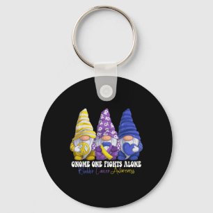 Funny Gnomies Bladder Cancer Awareness Month Purpl Keychain