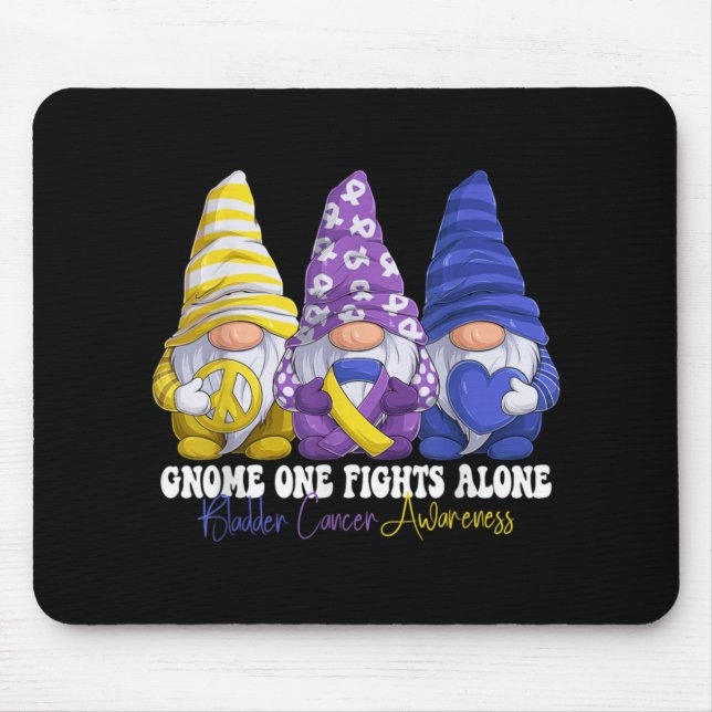 Funny Gnomies Bladder Cancer Awareness Month Purpl Mouse Pad (Front)
