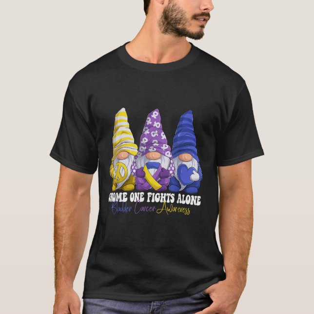 Funny Gnomies Bladder Cancer Awareness Month Purpl T-Shirt (Front)