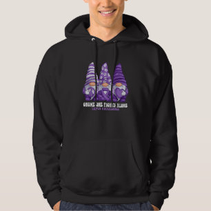 Funny Gnomies Lupus Awareness Month Purple Ribbon  Hoodie