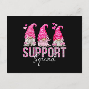 Funny Gnomies Support Squad Breast Cancer Awarenes Postcard