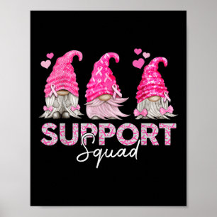 Funny Gnomies Support Squad Breast Cancer Awarenes Poster