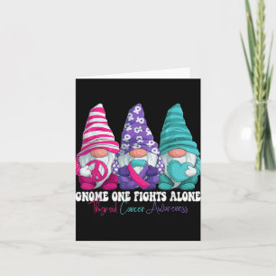 Funny Gnomies Thyroid Cancer Awareness Month Ribbo Card