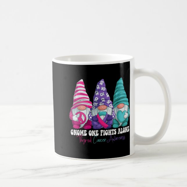 Funny Gnomies Thyroid Cancer Awareness Month Ribbo Coffee Mug (Right)