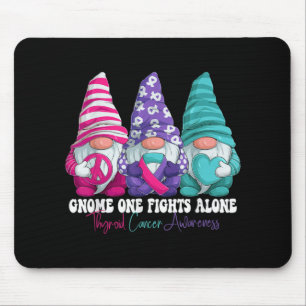 Funny Gnomies Thyroid Cancer Awareness Month Ribbo Mouse Pad