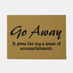 Funny Go Away Welcome Mat - dog