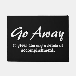 Funny Go Away Welcome Mat - dog