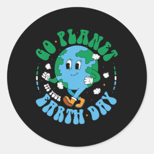 Funny Go Planet Its Your Earth Day 2025 Teacher Ki Classic Round Sticker