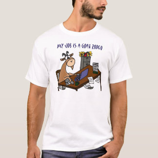 Funny Goat at Desk Goat Rodeo Job Humour T-Shirt