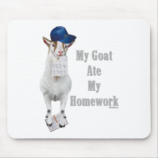 Funny Goat Ate My Homework Mouse Pad