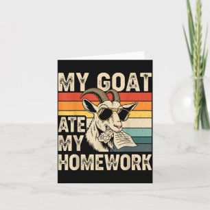 Funny Goat Ate My Homework Vintage Farm Animal Card