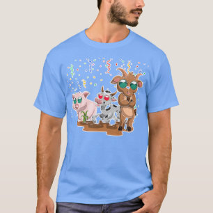 Funny Goat Cool Pig Sunglasses Cow T-Shirt