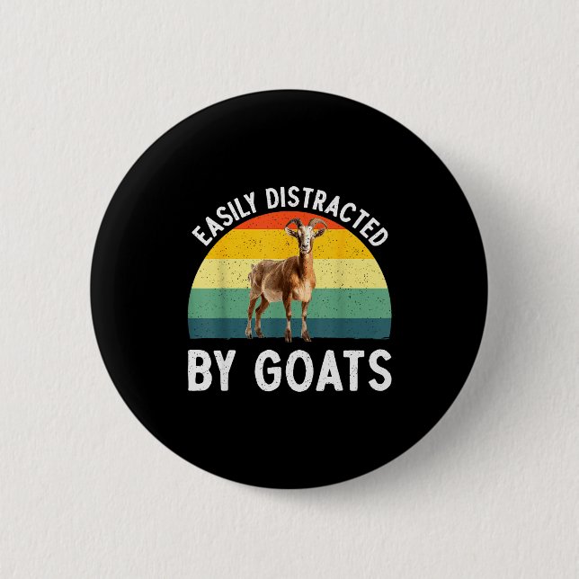 Funny Goat Design Men Women Kid Farm Animal Pygmy  2 Inch Round Button (Front)