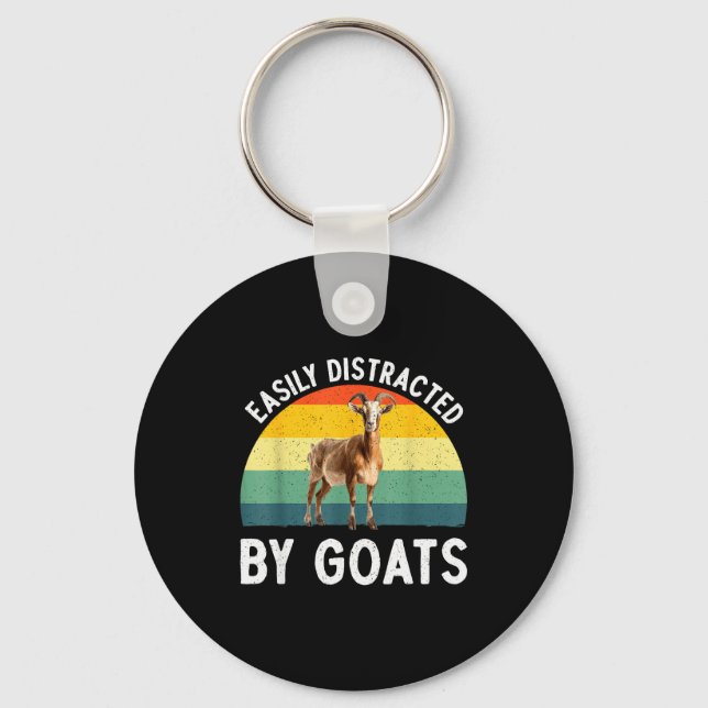Funny Goat Design Men Women Kid Farm Animal Pygmy  Keychain (Front)