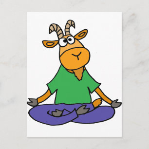 Funny Goat Doing Lotus Position Yoga Postcard