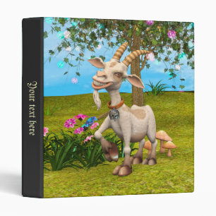 Funny Goat Fantasy Garden Illustration Binder