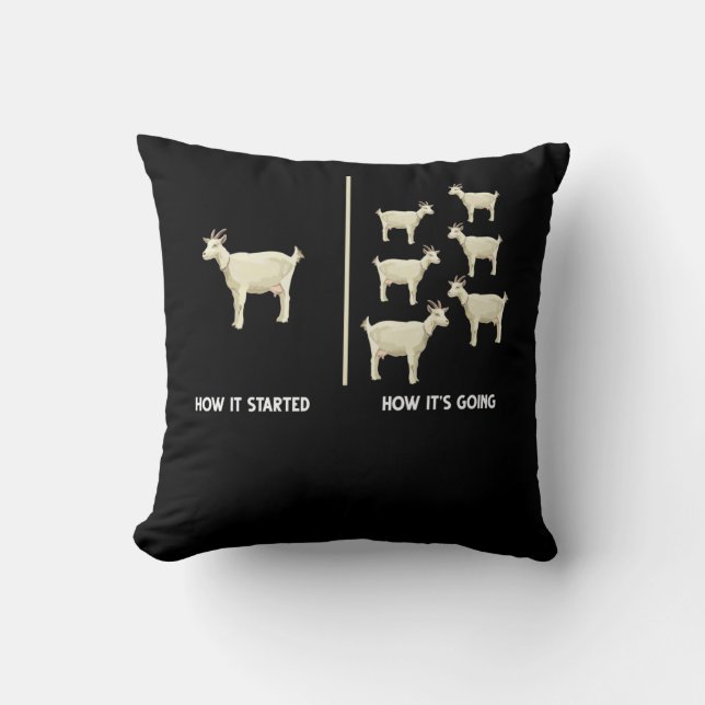 Funny Goat Farmer Humour Farming Throw Pillow (Front)