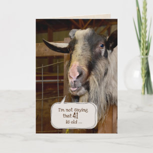 Funny Goat for 41st Birthday Card