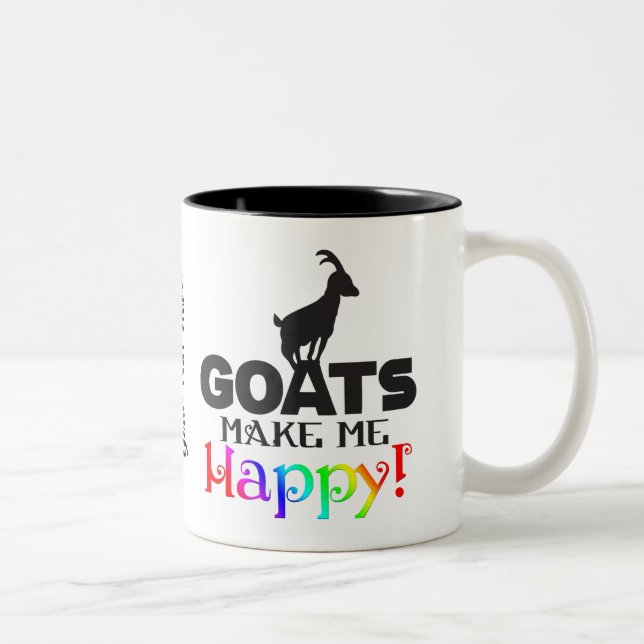 FUNNY GOAT | GOATS Make me Happy Two-Tone Coffee Mug (Right)
