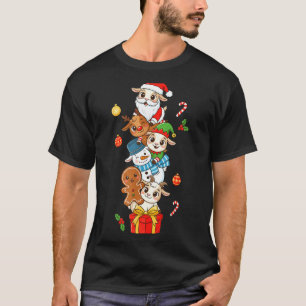 Funny Goat Santa Elf Snowman Christmas Womens Mens T-Shirt