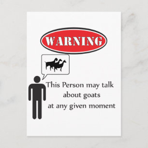Funny Goat Warning Postcard