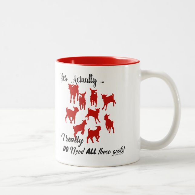 FUNNY GOATS | DO NEED all These Goats GetYerGoat™ Two-Tone Coffee Mug (Right)