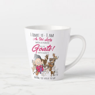 Funny Goats- I am an Old Lady House Full of Goats Latte Mug