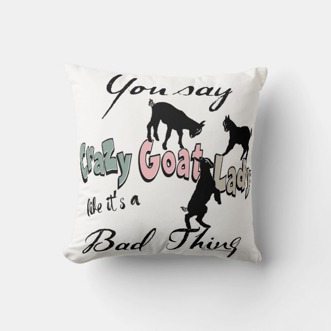 FUNNY GOATs| Southwest Warm Colours Crazy Goat Lad Throw Pillow (Front)