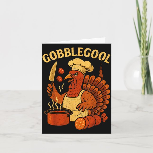 Funny Gobbol Italian Gobble Turkey Day Fall Thanks Card (Front)